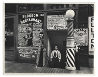 Berenice Abbott Signed 14 x 11 Photograph of Blossom Restaurant, 103 Bowery between Grand and Hester Streets